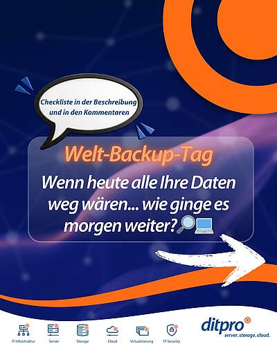 https://ditpro.de/kontakt#c6789 Damit Ihre Datensicherung im Ernstfall wirklich funktioniert, haben wir eine Checkliste...